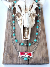 Load image into Gallery viewer, Steerhead Pendant Double Strand Necklace