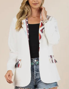 White Aztec Blazer