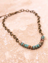 Load image into Gallery viewer, Gold Link Beaded Jasper Necklace