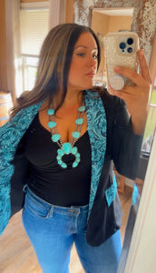 Turquoise Chunky Squash Necklace