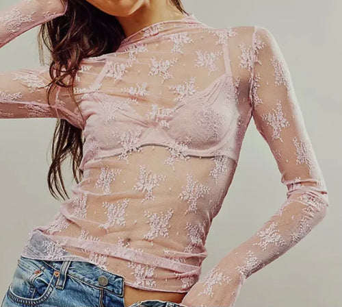 The Enderline Lace Undershirt - Pink
