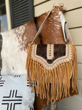 Load image into Gallery viewer, Wrangler Cowhide Fringe Crossbody