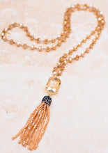 Load image into Gallery viewer, Athena Beaded Tassel Necklace - Peach