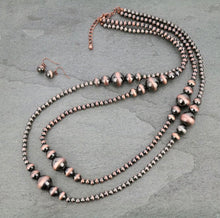 Load image into Gallery viewer, Copper Navajo Style Pearl Double Necklace