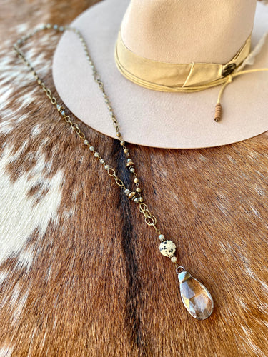 Clear Crystal Teardrop Necklace