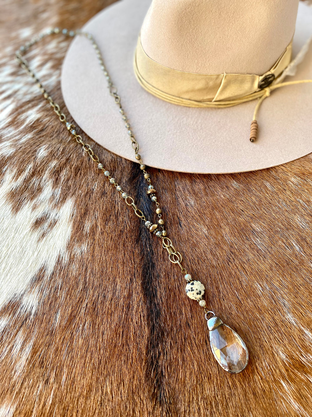 Clear Crystal Teardrop Necklace