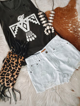 Load image into Gallery viewer, The Texaco Distressed White Denim Shorts