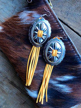 Load image into Gallery viewer, Concho Leather Earrings