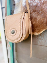 Load image into Gallery viewer, Leather Concho Crossbody - Tan