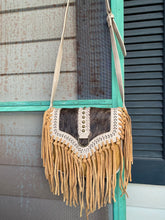 Load image into Gallery viewer, Wrangler Cowhide Fringe Crossbody