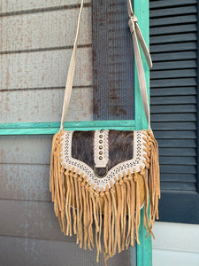 Wrangler Cowhide Fringe Crossbody