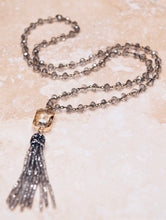 Load image into Gallery viewer, Athena Beaded Tassel Necklace - Smoke