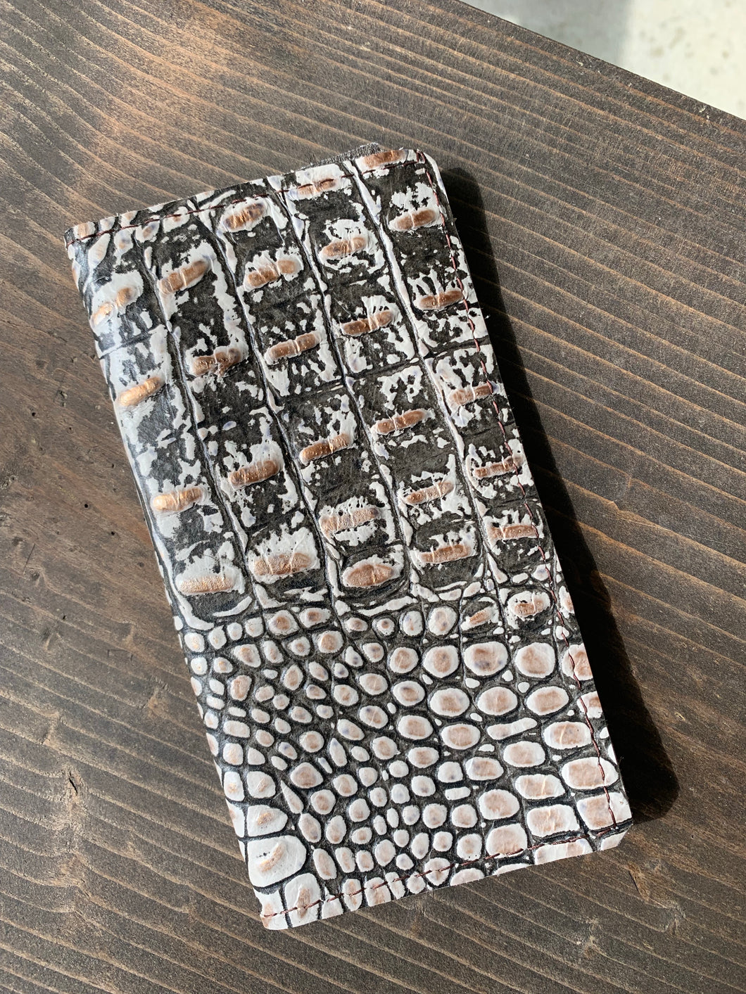 Croc Leather Slim Wallet